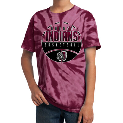 Dakota Indians Basketball 2025 - Youth Tie Dye Tee Thumbnail